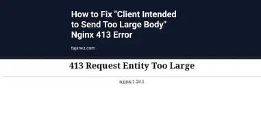 How to Fix 'Client Intended to Send Too Large Body' Nginx 413 Error's featured image